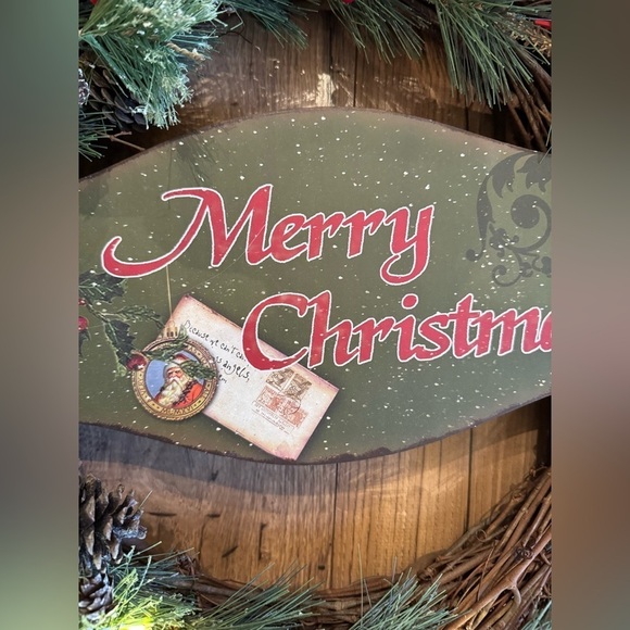 New OOAK 18” Rustic Christmas Holiday Grape Vine Wreath Battery Operated Lights - Picture 2 of 5